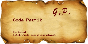 Goda Patrik névjegykártya